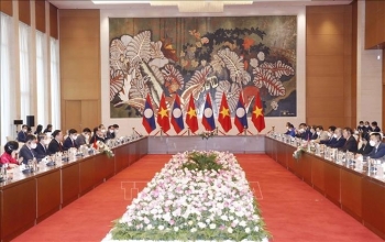 Quan hệ Việt Nam - Lào theo tinh thần 'hạt gạo cắn đôi, cọng rau bẻ nửa'